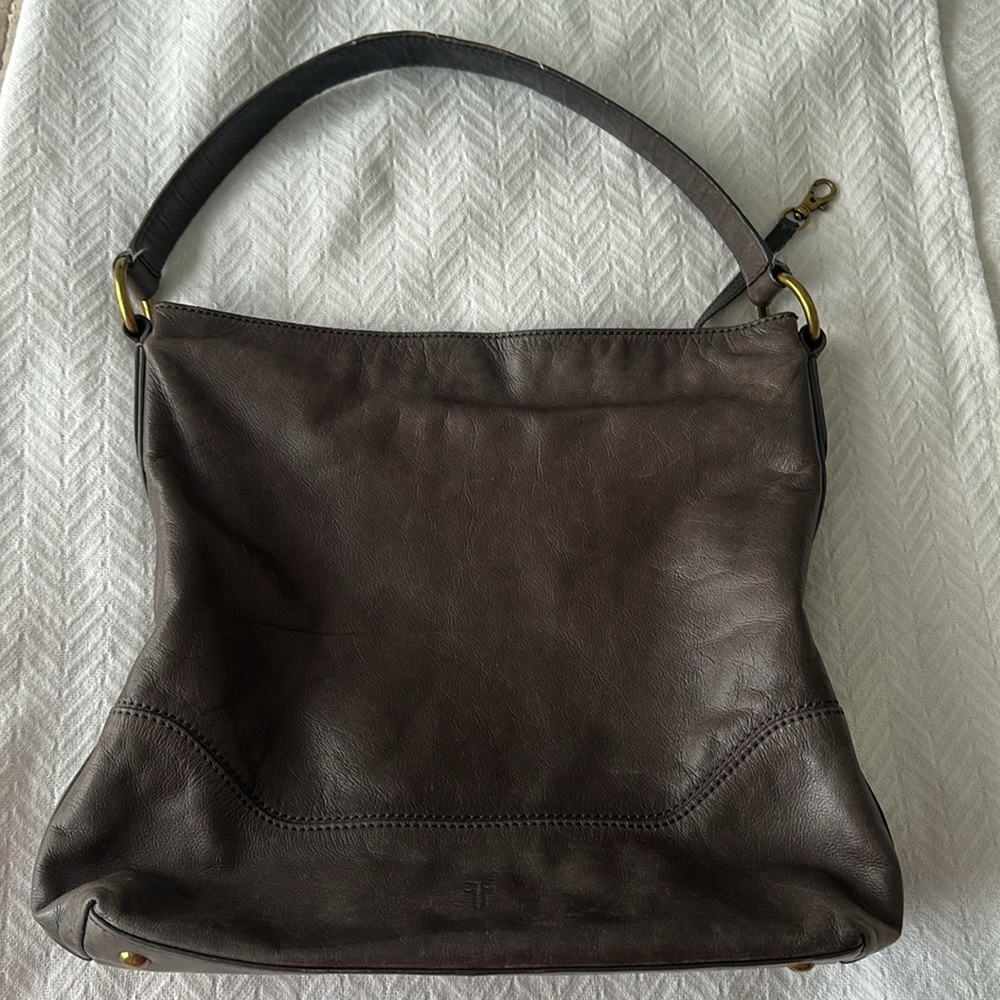 Frye Gray Leather Hobo Bag - Picture 8 of 10